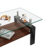 CAVINAS Coffee Tables for Living Room Modern Rectangle Coffee Tables with Transparent Tempered Glass Tabletop and Brown MDF Layer - 3 of 4