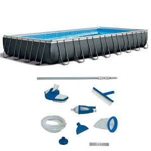 Intex 26373EH 32ft x 16ft x 52in Ultra XTR Frame Above Ground Rectangular Swimming Pool Set with Sand Filter Pump, Ladder, Cover, & Maintenance Kit - 1 of 4