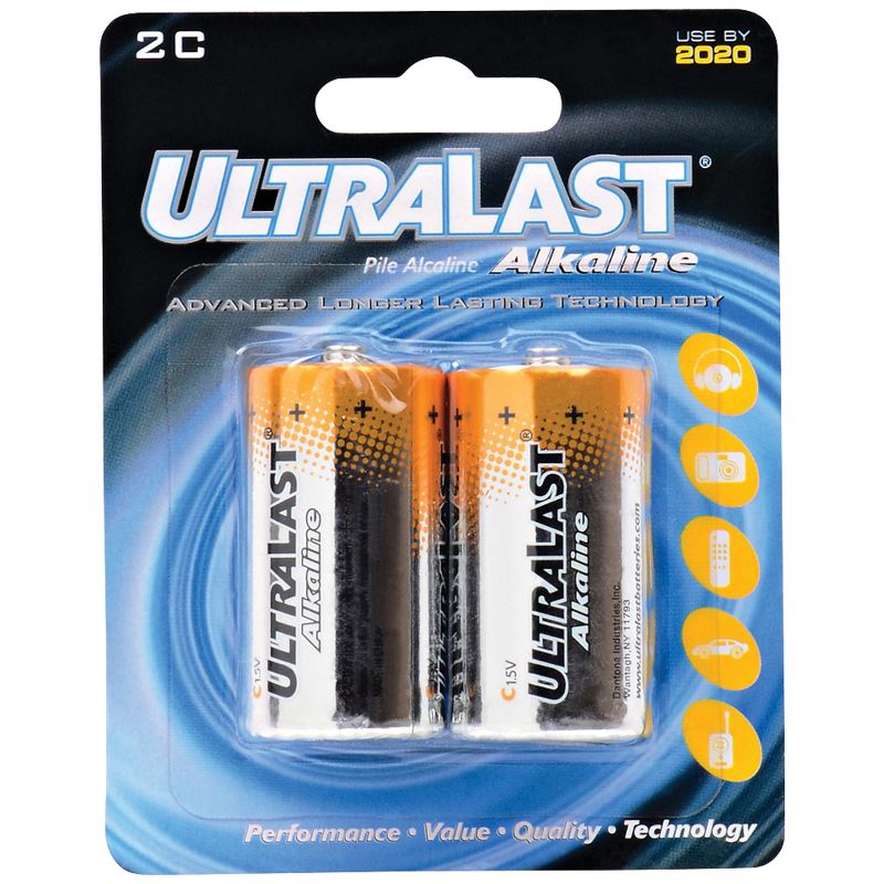 Ultralast® ULA2C C Alkaline Batteries, 2 pk, 1 of 2