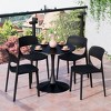 WestinTrends Playa 5-Piece Round Metal Bistro Dining Table Set And Stackable Resin Patio Dining Side Chairs - 2 of 4