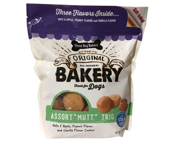 Three Dog Bakery Assorted &#34;Mutt&#34; Trio Dog Treats
