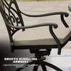 Mondawe Cast Aluminum Outdoor Dining  360° Swivel Chair Armchair with Cushion (Set of 2) - 4 of 4
