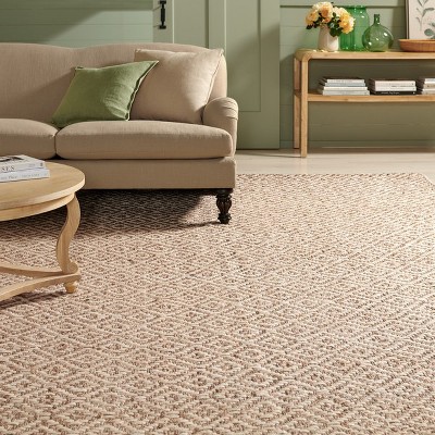 Ivory Geometric Tufted Handmade Washable Rug 5' x 8'