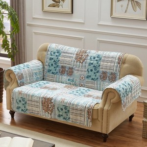 Greenland Home Fashions 1904AFPL Key West Seafoam Loveseat Protector, 103x76 Inches - 1 of 4
