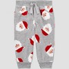 Carter's Just One You® Baby Boys' 2pc Christmas Santa Claus Top and Bottom Set - Gray - 2 of 4