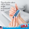 LOLA Products Classic Hand & Nail Brush, 2 Sided - Soft & Stiff, Long-Lasting, Comfortable No-Slip Grip, Cleans Hands & Fingernails, Blue, 3 Pack - 3 of 4