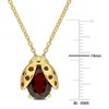 EVERLY JEWELRY  |   Yellow Plated Sterling Silver 3 1/10 CT TGW Garnet White Topaz Fashion Pendant With Chain - 2 of 4