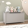 INFURNIC Utility Storage Cabinets Kids Wooden Toy Box Storage With Safety Hinged Lid, Storage Box For Bedroom, Study, Nursery, Gray, 31.5"*13"*16.7" - 4 of 4