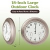 Patio Wall ClockThermometer-Indoor/OutdoorDecorative 18 Quartz - 4 of 4