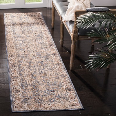 Elysian Light Blue Vintage-Inspired Synthetic Area Rug