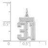 Black Bow Jewelry 14k White Gold, Jersey Collection, Small Number 31 Pendant - 3 of 4