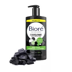 Biore Deep Pore Charcoal Daily Facial Cleanser For Dirt & Makeup Removal, For Oily Skin - 11.45 fl oz