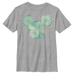 Boy's Disney Mickey Mouse Botanical Silhouette T-Shirt - 1 of 4