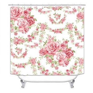 Country Roses Pattern Shower Curtains for Bathroom Waterproof Fabric Bath Curtain Durable Soft Stylish Bathroom Decor 72x72 Inch - 1 of 1