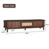 TIRAMISUBEST Mid Century Modern TV Stand 80 Inch Rattan Sliding Doors Drawers Solid Wood Legs Waterproof Storage Living Room Bedroom - 4 of 4
