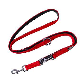 DDOXX 6.6 ft 3-Way Adjustable Airmesh Small Dog Leash - Red