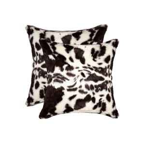 Luxe Belton Faux Fur Pillow | 2-Pack | 18"x18" - 1 of 4