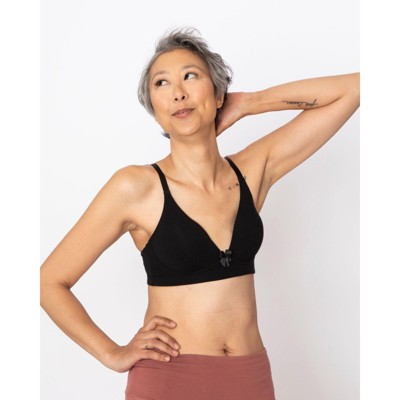 AnaOno Women's Niya Post-Surgery Recovery Pullover Lounge Bra Black - Large