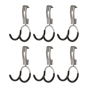 Rubbermaid Universal Powder Coaded Metallic FastTrack Hanging Garage Hook Organizers for Ladder, Tool, and Bike Storage (6 Pack) - 1 of 4