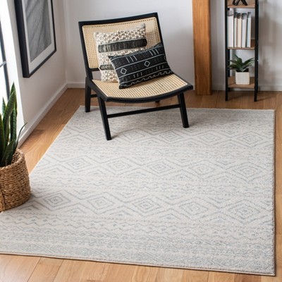 Ivory and Light Grey Hand-knotted Round Wool Area Rug