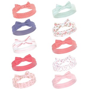 Hudson Baby Infant Girl Cotton Headbands 10pk, Cupcake, 0-24 Months - 1 of 4