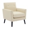 Accent Chair 1 Pack,Modern Wingback Living Room Chair,Linen Fabric Reading Accent Chairs,Comfy Armchair Single Sofa Chair,High-Resilience Cushion - 2 of 4