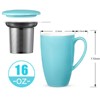 COZONY 16oz Ceramic Tea Cup with Removable Infuser and Lid — Microwave Safe Mug for Loose Leaf Tea, Coffee, Cocoa, Milk, Gift for Tea Lovers - 2 of 4