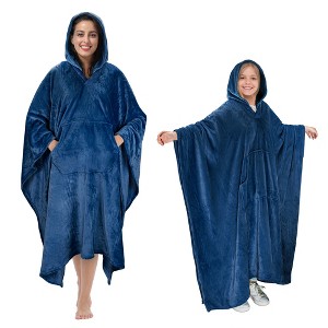 Tirrinia Hooded Blanket, Fleece Wearable Throw Wrap with Hood and Pocket, Warm Cozy Soft for Women Men, Indoor or Outdoor - 1 of 4