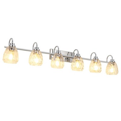Whizmax Modern Glass Bathroom Vanity Light, Crystal Shower Light,  Wall Mount Lighting Fixture for Hallway Kitchen Bedroom Living Room