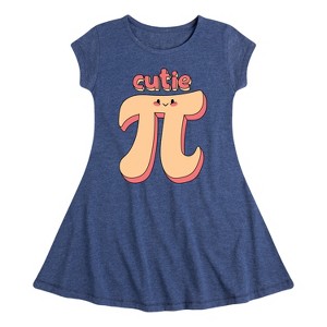 Girls' - Instant Message - Cutie Pi Fit & Flair Cap Sleeve Graphic Dress - 1 of 4