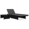 vidaXL Reclining Garden Chair Set of 3 Black - 4 of 4
