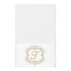 Linum Home Textiles 100% Turkish Cotton MONICA Gold Thread 2PC Embellished Hand Towel Set - 2 of 3