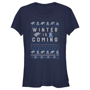 Juniors Womens Game of Thrones Christmas Winter is Coming Sweater T-Shirt - 1 of 4