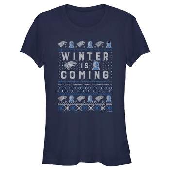 Juniors Womens Game of Thrones Christmas Winter is Coming Sweater T-Shirt