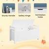 SKRAN Kids Toy Box Chest,Rubber Wood Box, Large Storage Cabinet with Flip-Top Lid/Safety Hinge,Storage Organizer Trunk for Nursery, Playroom, White A - 4 of 4