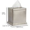 Dual Ridge Boutique Tissue Box Cover - Nu Steel: Stainless Steel, Metallic Pewter, 6" Height, 5.5" Square Holder - 2 of 4