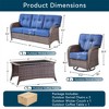 Gymojoy 4 Pieces 3-Seat Sofa Table with Swivel Chairs - 2 of 4