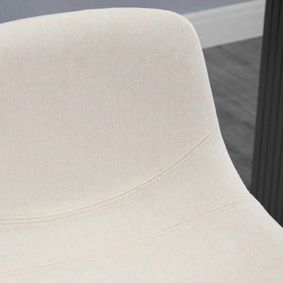 Adjustable Cream White Swivel Bar Stools with Metal Base, Set of 4