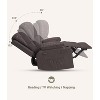 Coucheta 22'' Rocker Recliner - Manual PU Leather with Cup Holders and Side Pockets, for Living Room, Bedroom, Nursery, Coffee - 4 of 4