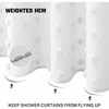 White 72x84 Inch Tufted Pleat Floral Shower Curtain Set with Hooks, Woven Fabric Modern Minimalist Bathroom Curtain - 3 of 4