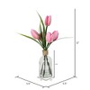 Vickerman 12" Artificial Potted Pink Tulip. - 2 of 2