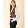 INSPIRE CHIC Women's Sleeveless Versatile PU Faux Leather Suit Vest - 4 of 4
