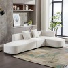 110" Modern Sectional Sofa Couch For Living Room Curved Upholstered Sofa Couch With Chaise Lounge,4-Seat Chenille Fabric Sofa Couch-Cuddlewood - 3 of 4