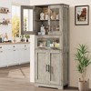 67" Tall Bathroom Storage Cabinet with 4 Doors & Flip Glass Drawer,  Freestanding Organizer for Kitchen, Pantry, Living Room - 4 of 4