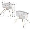 MYKKO 3 in 1 Baby Bassinet, Rocking Bassinets Bedside Sleeper, One-Second Convert Travel Portable Bassinet Newborn Baby (White) - 2 of 4