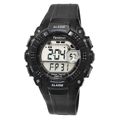 Men's Armitron Digital and Chronograph Sport Resin Strap Watch - Black