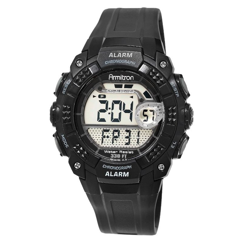 Men's Armitron Digital and Chronograph Sport Resin Strap Watch - Black, 1 of 2