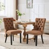 NicBex Dining Chair with Tufted Button Backrest Modern Upholstered Linen Fabric Cushion Seats Side Chair with Nailhead Trim,2pc - 2 of 4