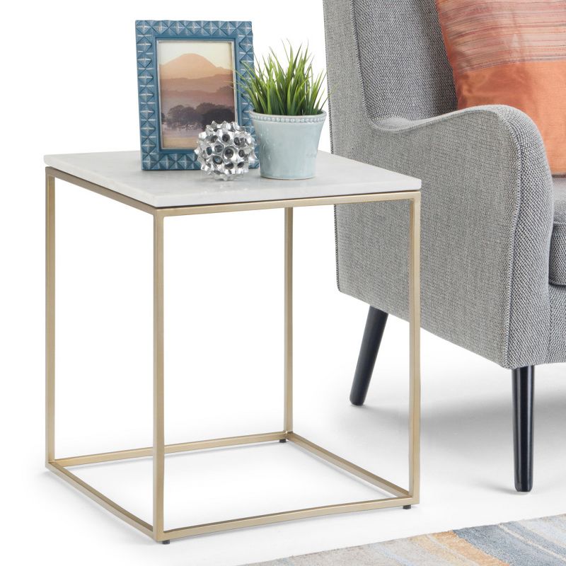 18&#34; Holmes Accent Table White/Gold - WyndenHall, 4 of 13