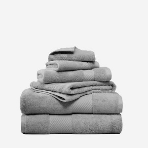 Farm to Home Organic Cotton Towel Set of 6, GOTS & Oeko-TEX Certified, 2 Bath Towels, 2 Hand Towels & 2 Washcloths - Sky - 1 of 3